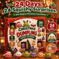 Christmas Advent Calendar 2026, 24 Days Countdown Calendar, Mini Dumpling Squishy Toys with Glitter, Christmas Holiday Gift for Kids