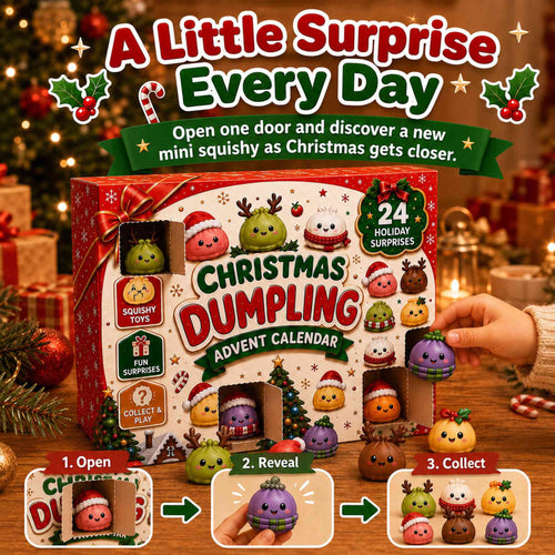 Christmas Advent Calendar 2026, 24 Days Countdown Calendar, Mini Dumpling Squishy Toys with Glitter, Christmas Holiday Gift for Kids